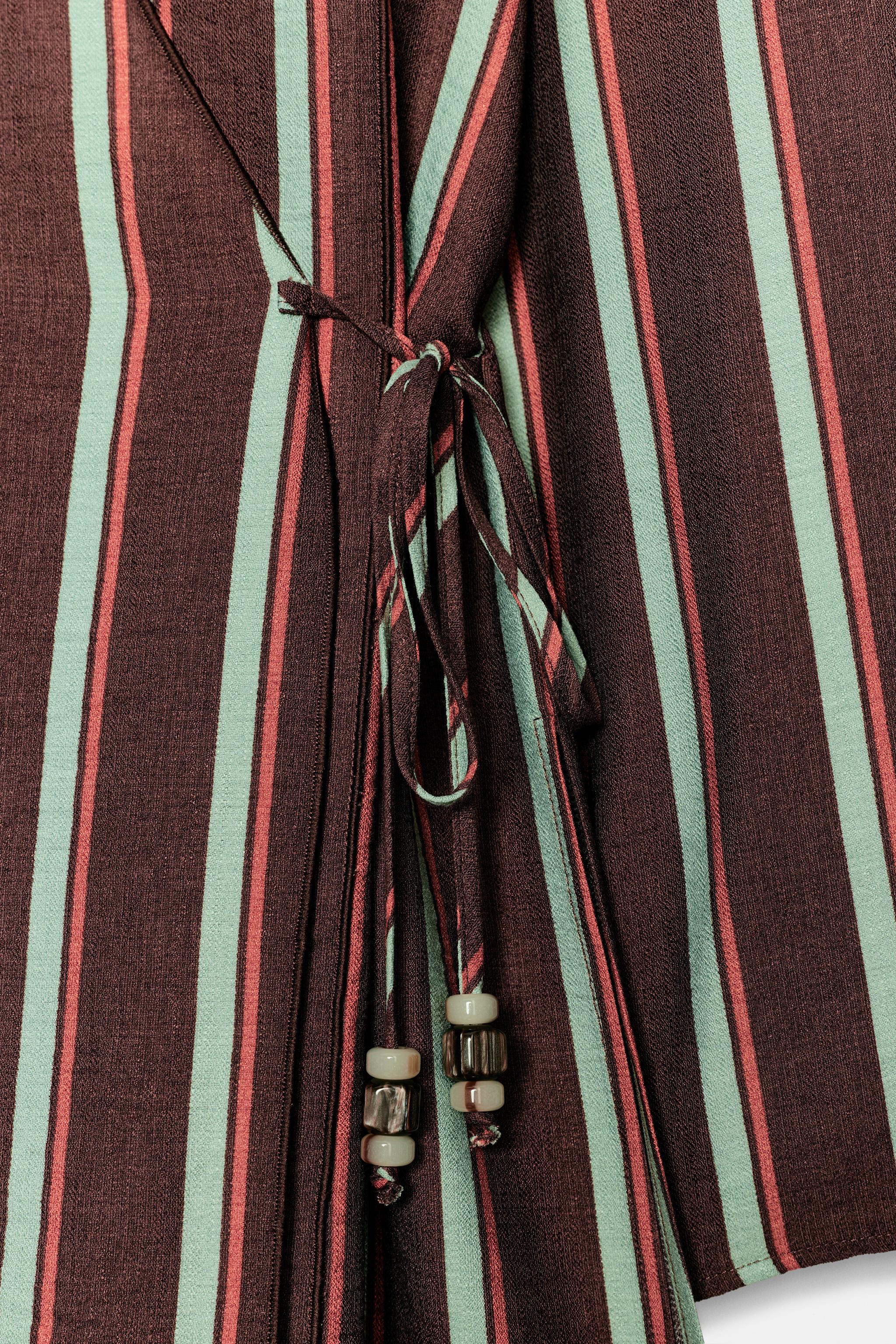 STRIPED WRAP JACKET